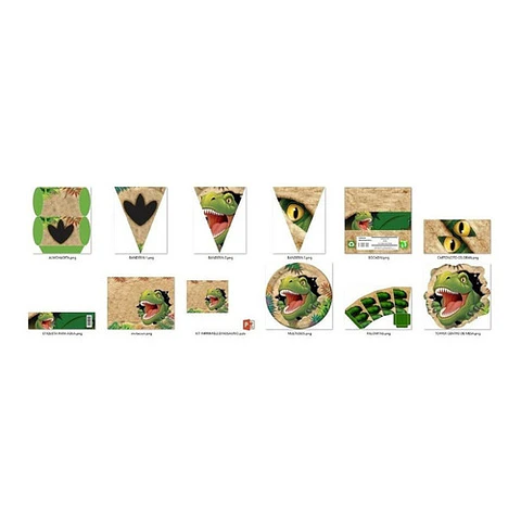 Kit Imprimible Dinosaurio T-rex | Candy Bar | Deco | Cumple