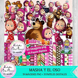 Papeles Digitales Y Cliparts Png Masha Y El Oso Kit