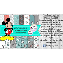 Papeles Fondos Digitales Mickey Mouse 12 Kit Imprimible