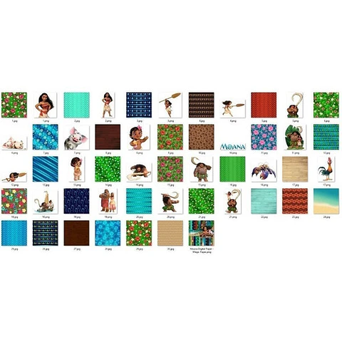 Kit Imprimible Pack Fondos Clipart - Disney / Moana