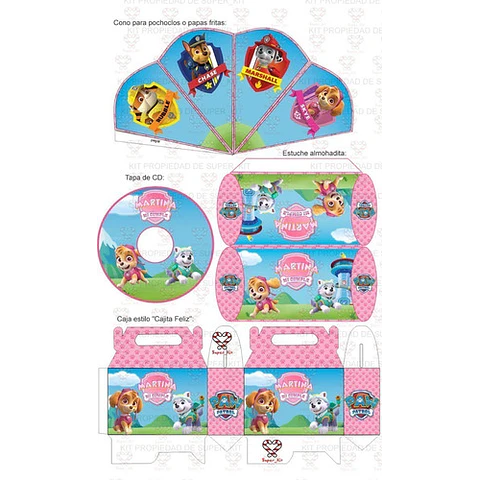 Kit Imprimible Skye Paw Patrol Patrulla Canina Editable