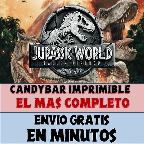 Kit Imprimible Candy Bar Jurassic World El Mas Completo