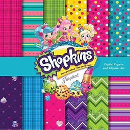 Kit Imprimible Shopkins Inspired 175 Element - 12 Fondos.