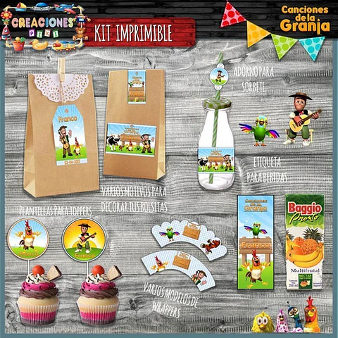 Kit Imprimible Candy Bar La Granja De Zenon El Mas Completo
