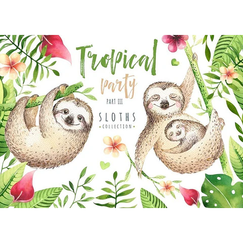 Cliparts Png Sloth Perezosos Acuarela Watercolor Pa54