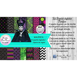 Papeles Fondos Digitales Malefica Kit Imprimible