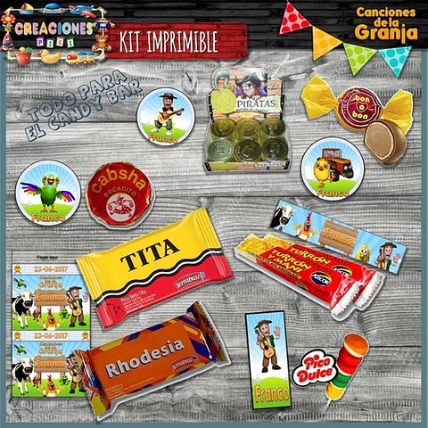 Kit Imprimible Candy Bar La Granja De Zenon El Mas Completo