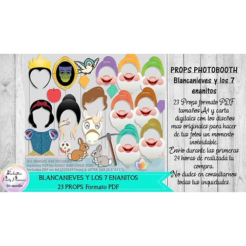  Blancanieves Y Los 7 Enanitos - 23 Props Photobooth Pdf