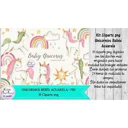 Cliparts Png Unicornios Bebes Acuarela Fb5