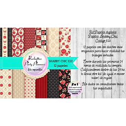 Papeles Digitales Fondos Shabby Rojo Negro E22