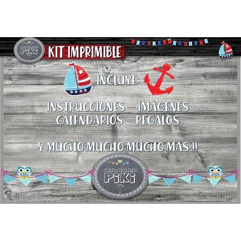 Kit Imprimible Candy Bar Marinero Marinerito Mas Completo