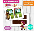 Kit Imprimible Letras 3d Editables Masha Y El Oso
