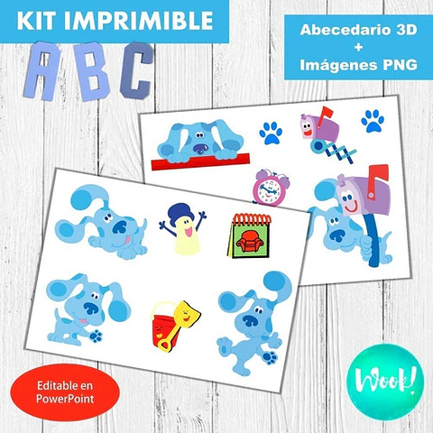 Kit Imprimible Letras 3d Editable Las Pistas De Blue