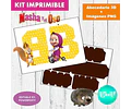 Kit Imprimible Letras 3d Editables Masha Y El Oso