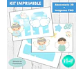 Kit Imprimible Letras 3d Editables Angelito Celeste Bautismo