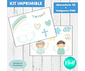 Kit Imprimible Letras 3d Editables Angelito Celeste Bautismo