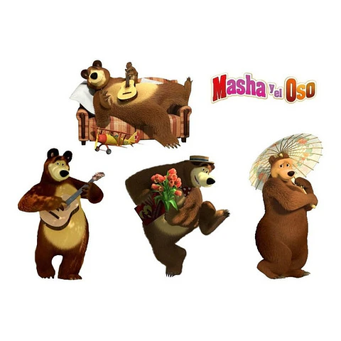 Kit Imprimible Letras 3d Editables Masha Y El Oso