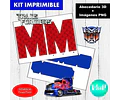 Kit Imprimible Letras 3d Editables Transformers +  
