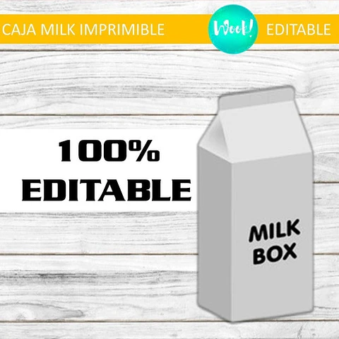 Caja Grande Milk Box Imprimible Pop It