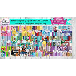 Fondos / Papeles Y Clipart Princesas Disney  Kit Imprimible