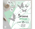Kit Imprimible Mariposa Mariposas Verde Agua Candy Bar