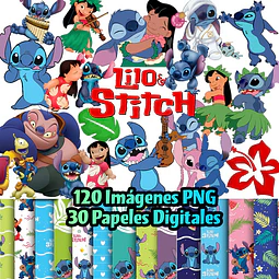 Kit Imagenes Png Lilo Y Stitch Clipart + Papeles