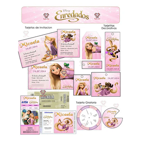 Kit Imprimible Enredados Rapunzel Editable