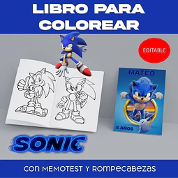 Para Colorear Editable Imprimible Sonic