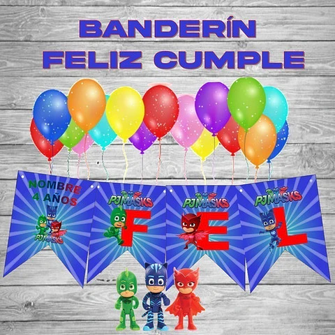 Kit Cumpleaños Pj Masks Personalizable Imprimible