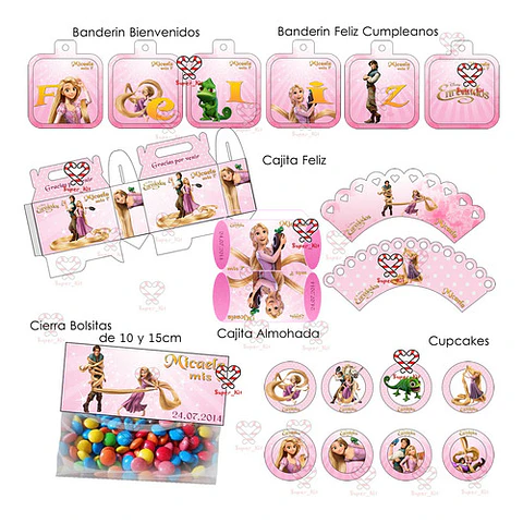 Kit Imprimible Enredados Rapunzel Editable