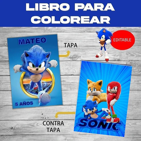 Para Colorear Editable Imprimible Sonic