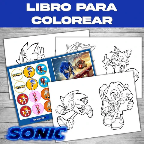Para Colorear Editable Imprimible Sonic