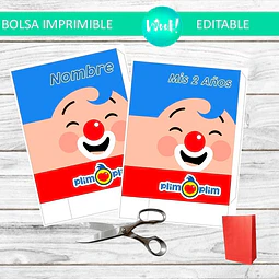 Bolsa Golosinera Imprimible Editable De Plim Plim