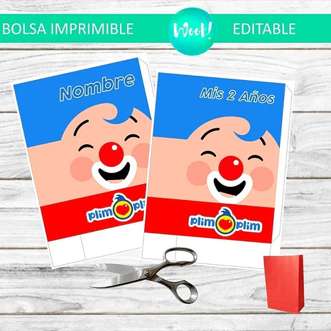 Bolsa Golosinera Imprimible Editable De Plim Plim