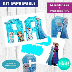Frozen Letras 3d Corpóreas Imprimibles Editable + Png 