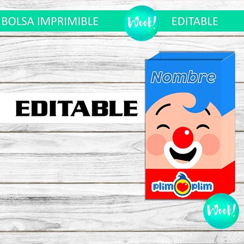 Bolsa Golosinera Imprimible Editable De Plim Plim