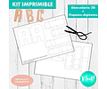 Kit Imprimible Molde Mini Letras 3d Editables + Papeles