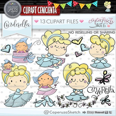 Pack Imágenes Hd Clipart Cuento Cenicienta Caperuza