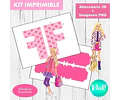 Kit Imprimible Letras 3d Editables Barbie +  