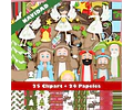 Kit Pesebre Navidad Clipart Imágenes Png Y Papeles Digitales