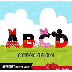 Kit Imprimible Alfabeto Mickey Y Minnie