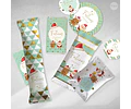 Kit Imprimible Navidad Verde Dorado - Candy Bar Tukit
