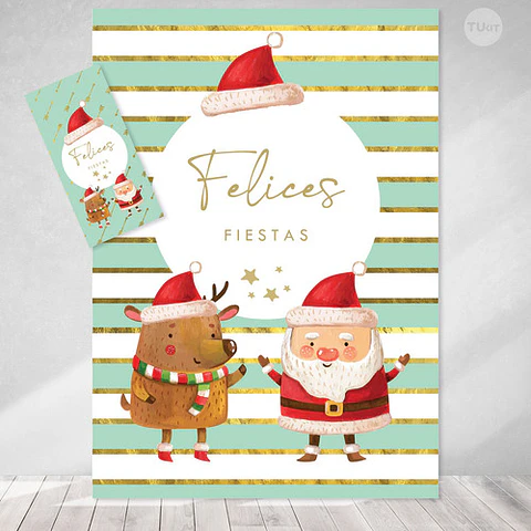 Kit Imprimible Navidad Verde Dorado - Candy Bar Tukit