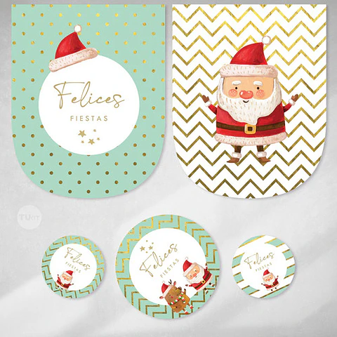 Kit Imprimible Navidad Verde Dorado - Candy Bar Tukit
