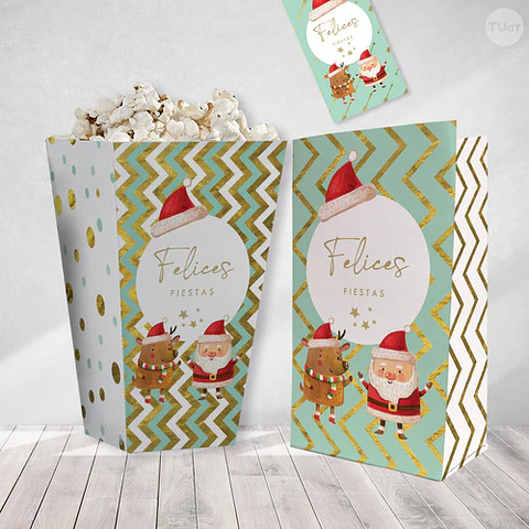 Kit Imprimible Navidad Verde Dorado - Candy Bar Tukit