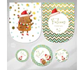 Kit Imprimible Navidad Verde Dorado - Candy Bar Tukit