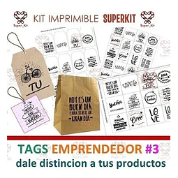 Kit Imprimible Tags Emprendedor Mod 3 Destaca Tus Envios!