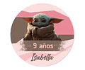 Kit Imprimible Baby Yoda Rosa Tukit