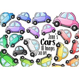 Cliparts Imagenes Png Autos De Colores Pastel Acuarelas Jk12
