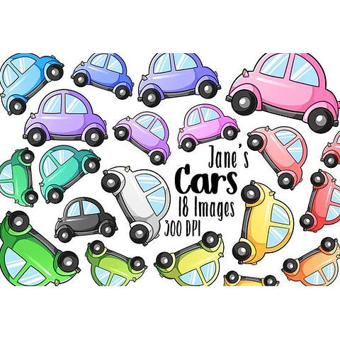 Cliparts Imagenes Png Autos De Colores Pastel Acuarelas Jk12